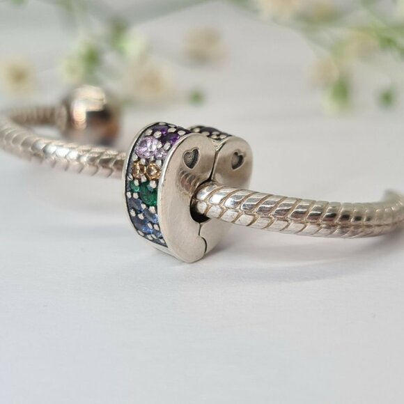 Pandora Rainbow Pave Heart Clip ONLY 3 in Stock - Picture 4 of 5